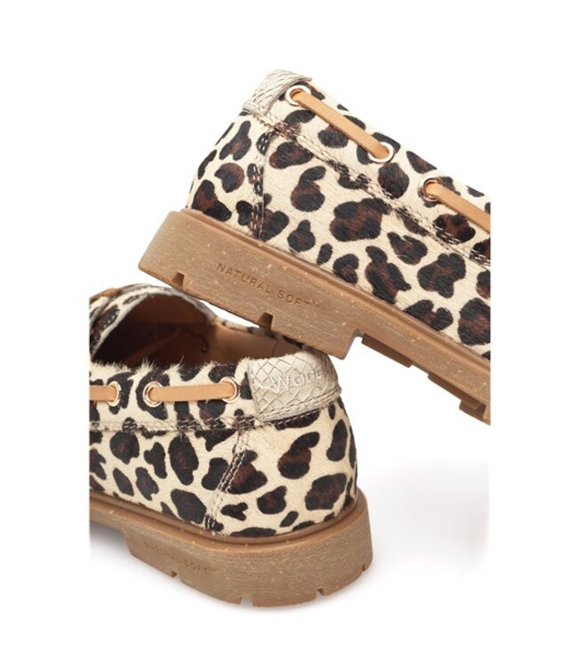 Woden dames bootschoen met luipaard print