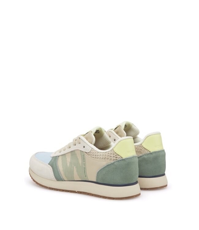 Woden Ronja beige, light blue, green, yellow women's sneakers