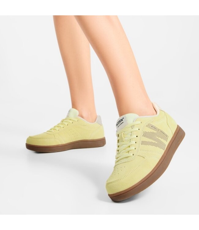 Woden Bjork dames sneakers geel suède