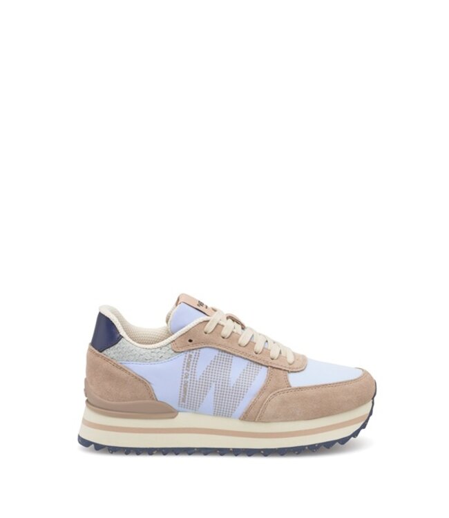 Woden Ronja Plateau lichtblauw multi dames sneakers