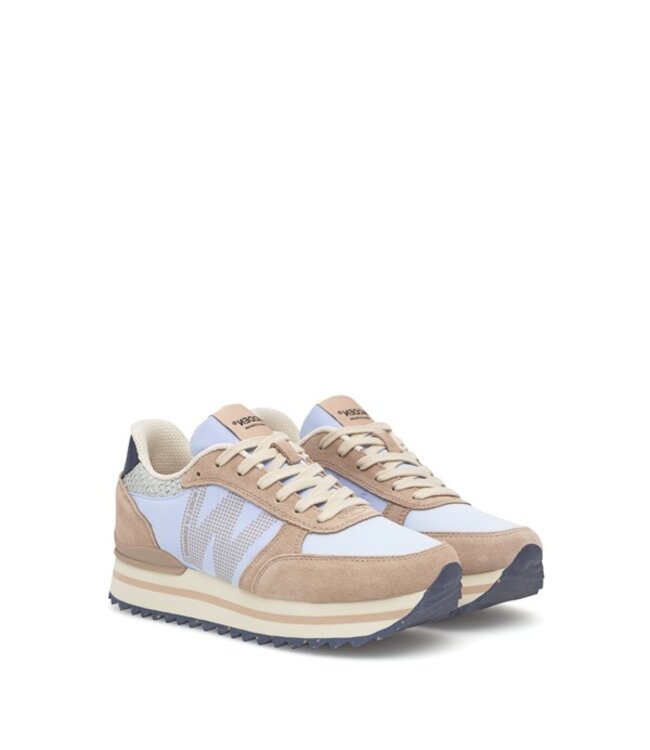 Woden Ronja Plateau lichtblauw multi dames sneakers