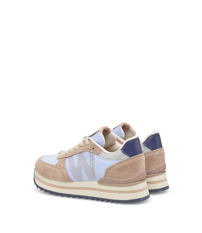 Woden Ronja Plateau lichtblauw multi dames sneakers