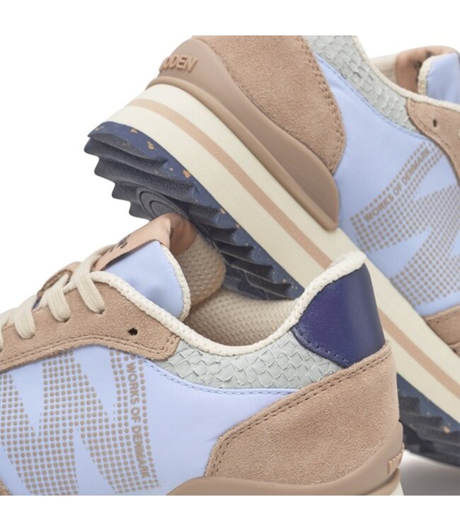 Woden Ronja Plateau lichtblauw multi dames sneakers