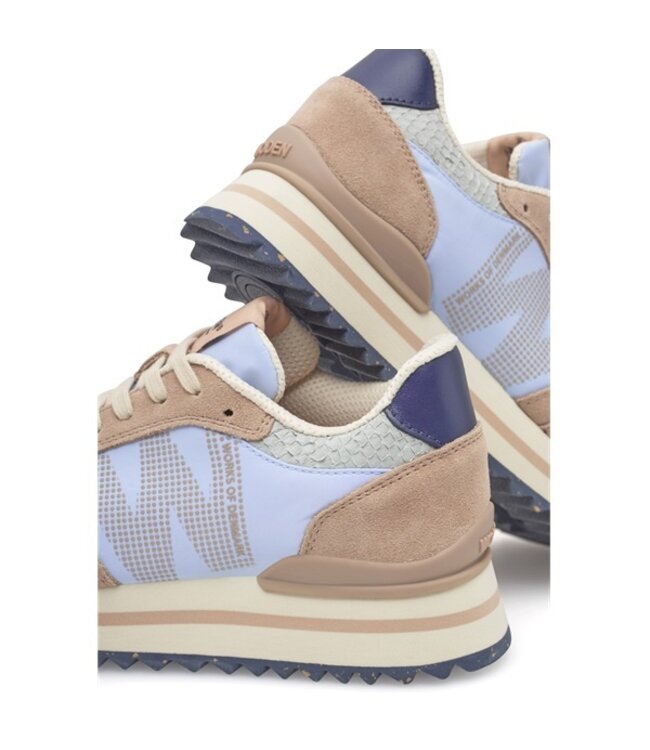 Woden Ronja Plateau lichtblauw multi dames sneakers