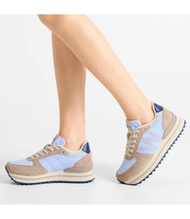 Woden Ronja Plateau lichtblauw multi dames sneakers
