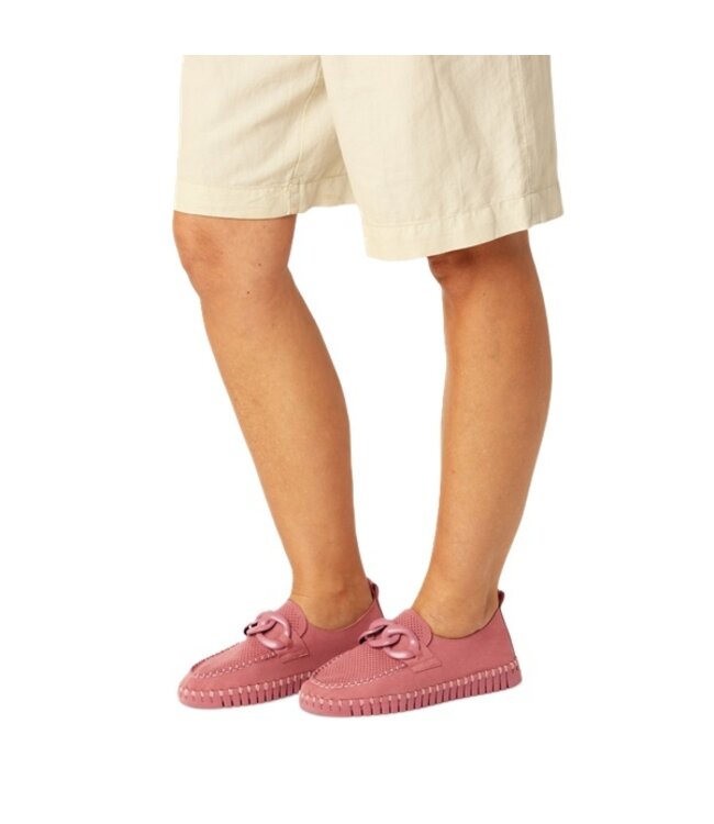 Ilse Jacobsen loafers with chain pink