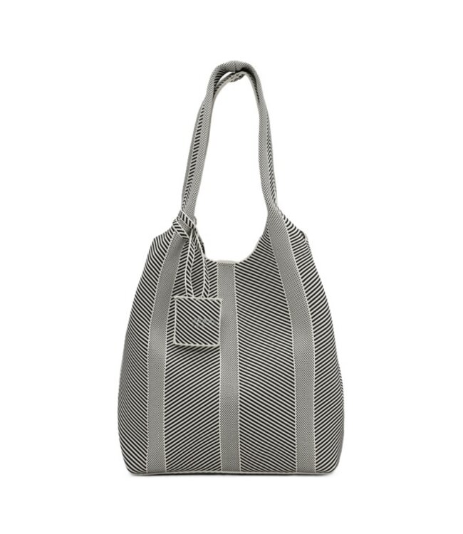 Ilse Jacobsen Knitty women's bag beige with black