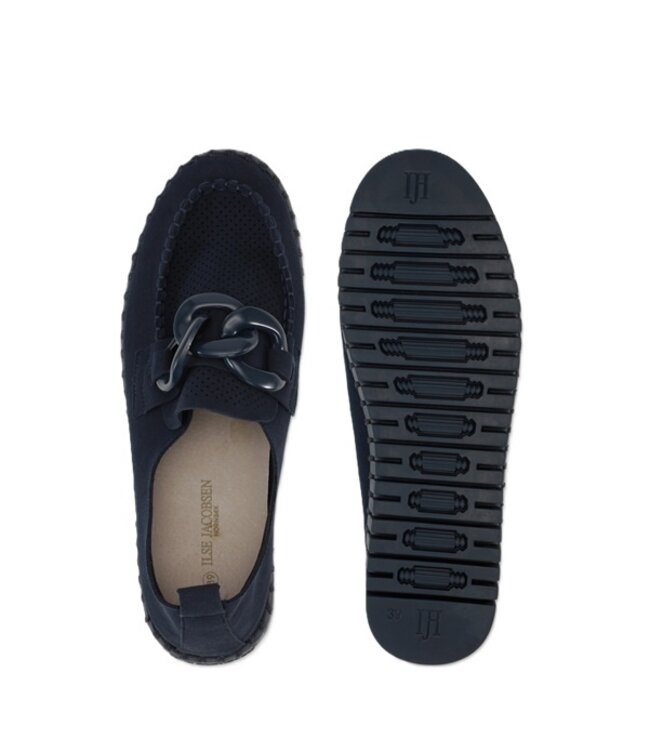 Ilse Jacobsen loafers with chain dark blue