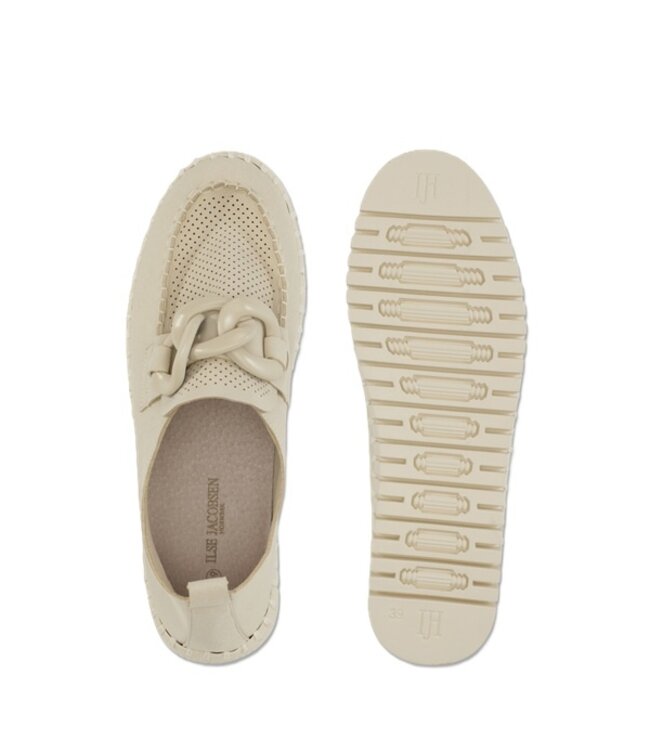 Ilse Jacobsen loafers met schakelketting beige