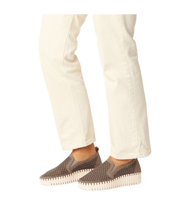 Ilse Jacobsen Tulip slip-on met wedge-zool khaki