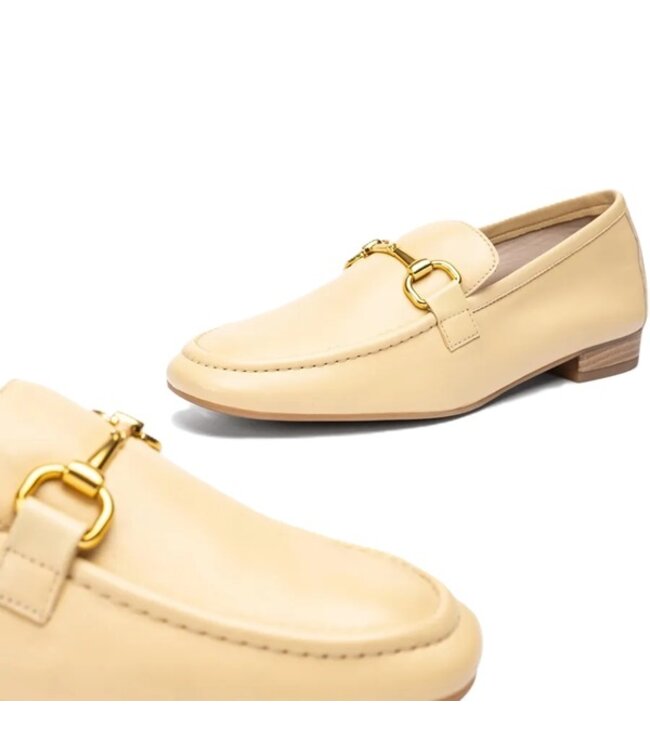 Unisa ladies loafer with horsebit yellow leather