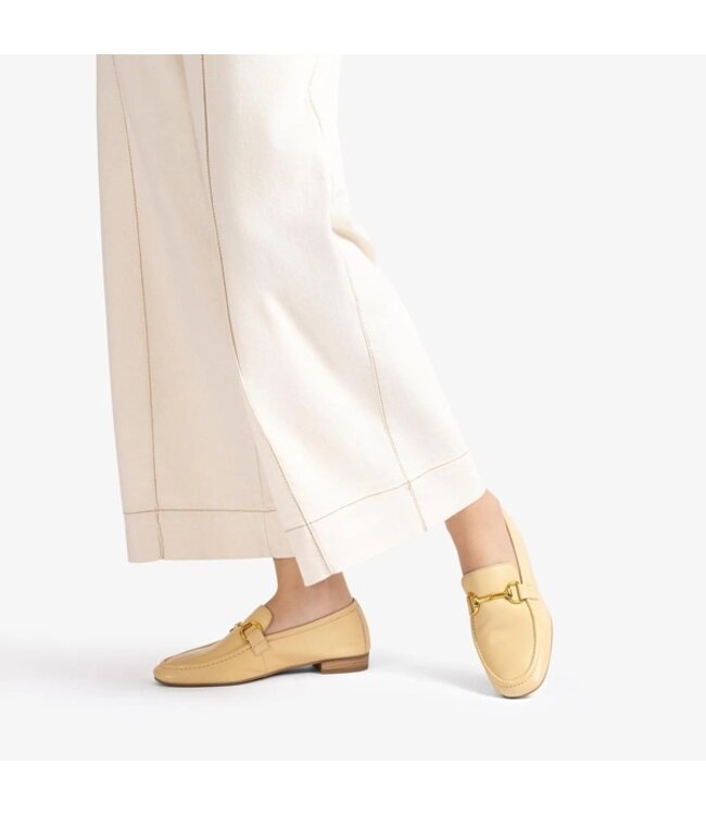 Unisa dames loafer met horsebit geel leer