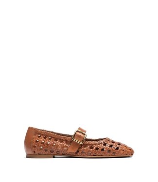 Unisa Unisa Mary Jane braided leather brown