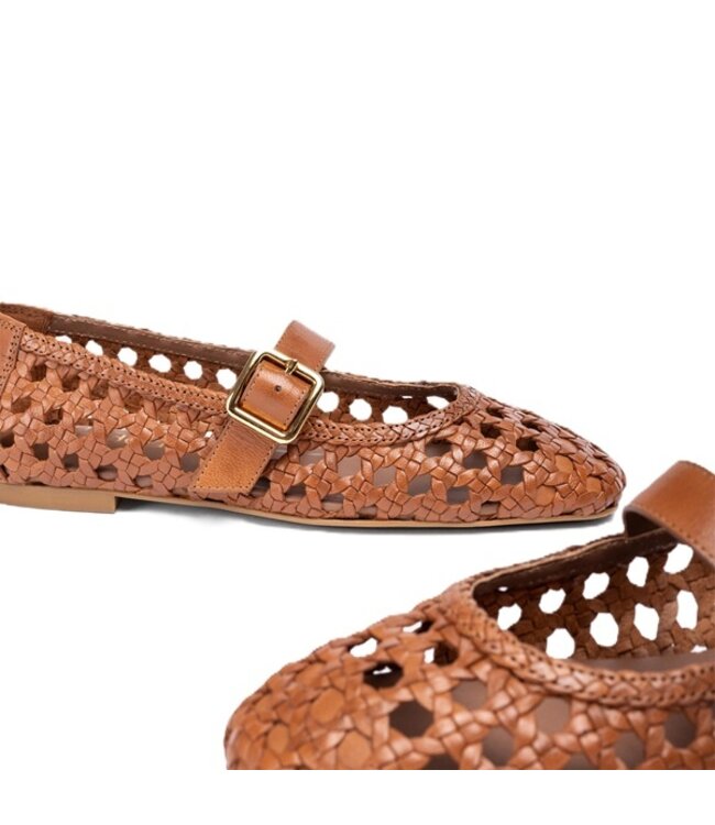 Unisa Mary Jane braided leather brown