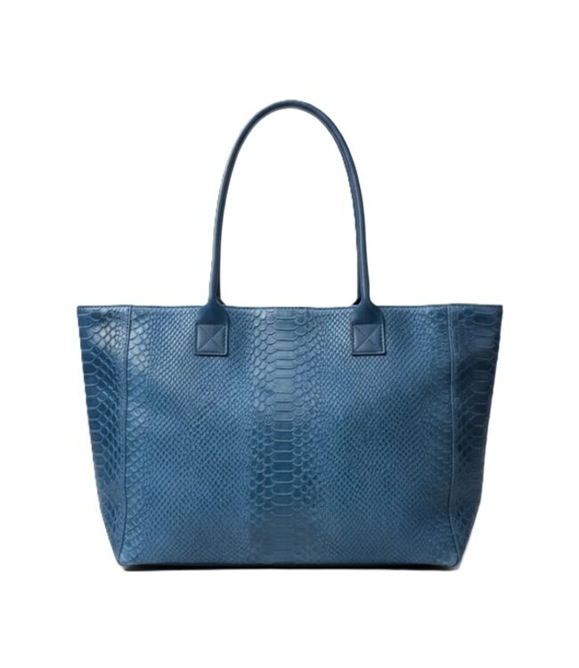 Zeen Bag damestas jeansblauw leer