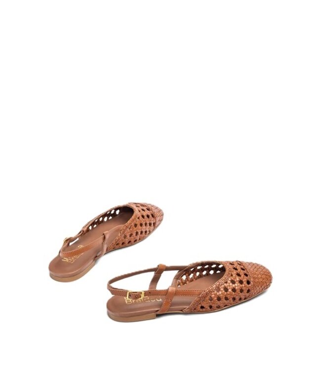 Unisa braided leather open shoe brown