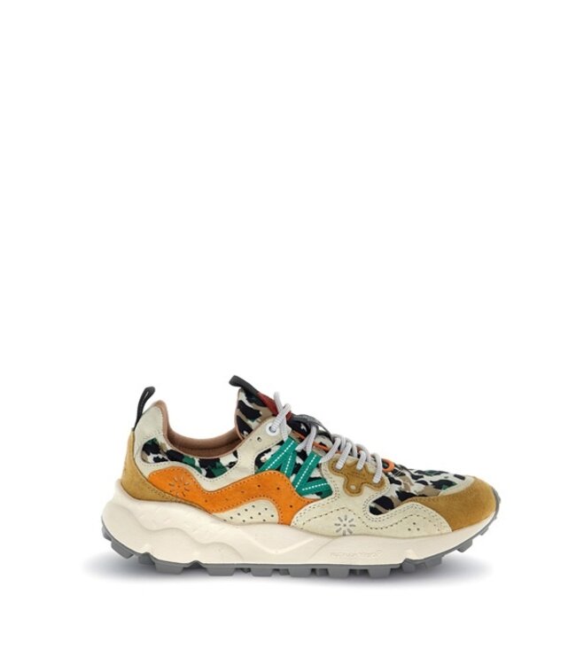 Flower Mountain women's sneakers brown, beige camo