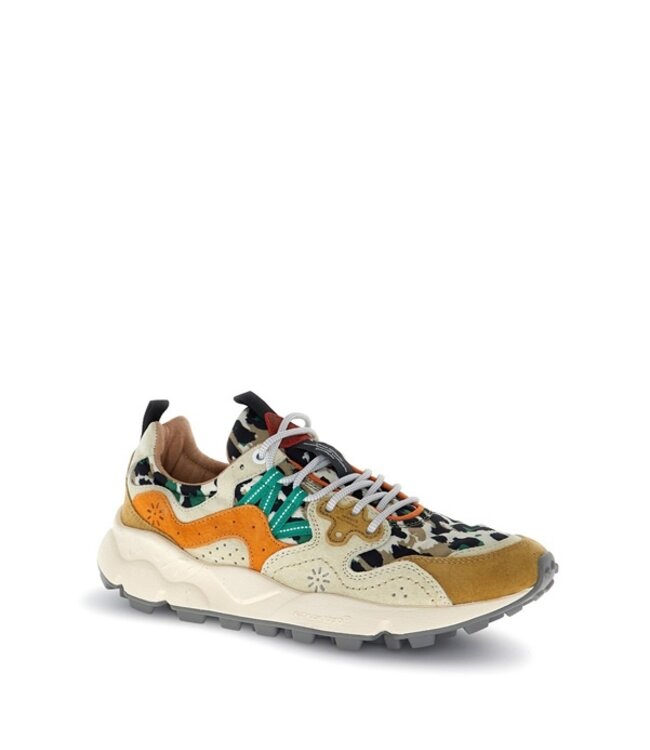 Flower Mountain dames sneakers bruin, beige camo