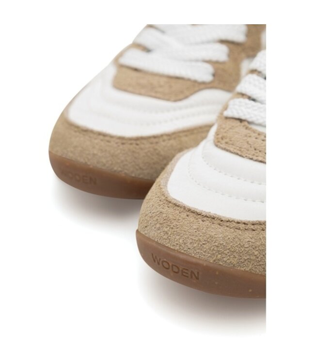 Woden Nanna dames sneakers wit met beige
