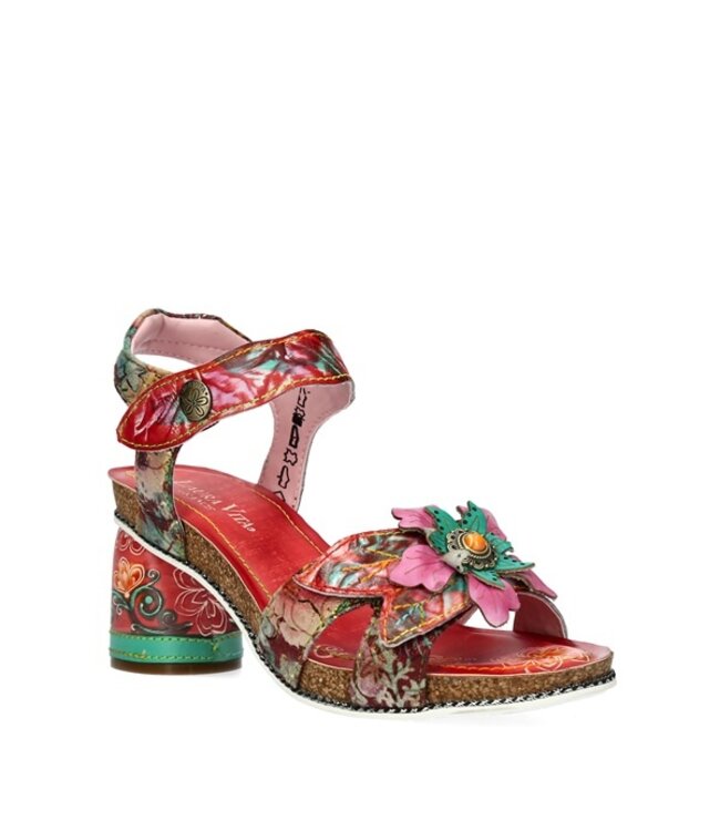 Laura Vita kurk voetbed sandaal met floral print