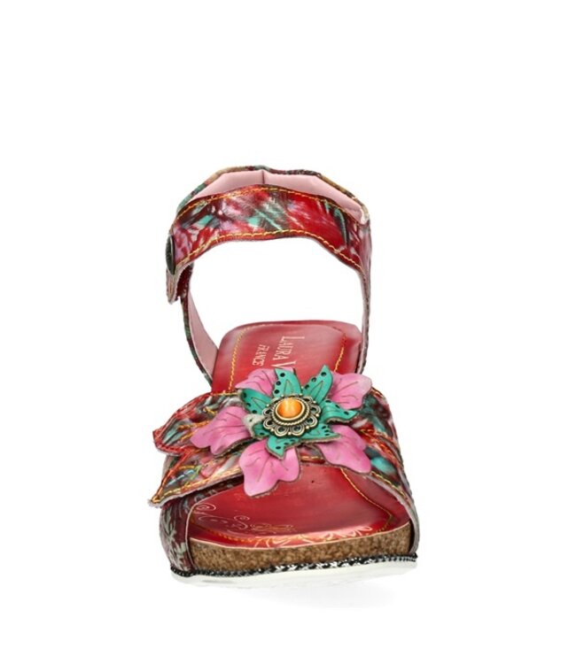 Laura Vita cork footbed sandal with floral print