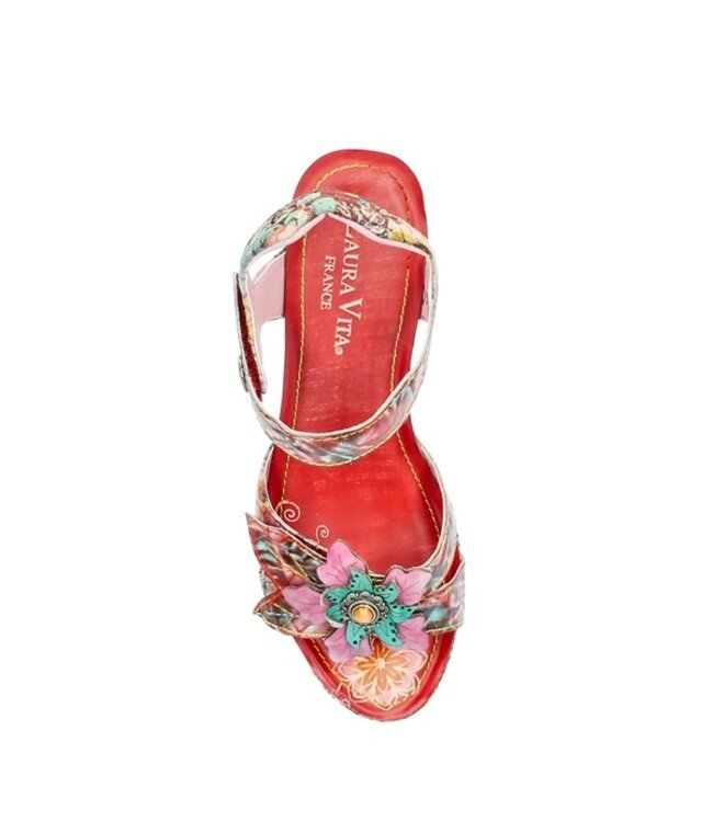 Laura Vita kurk voetbed sandaal met floral print