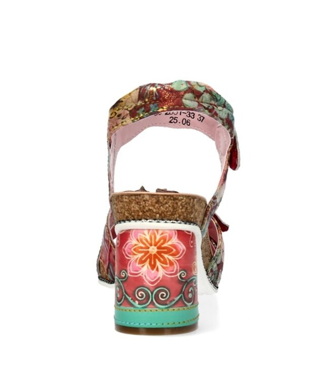 Laura Vita kurk voetbed sandaal met floral print