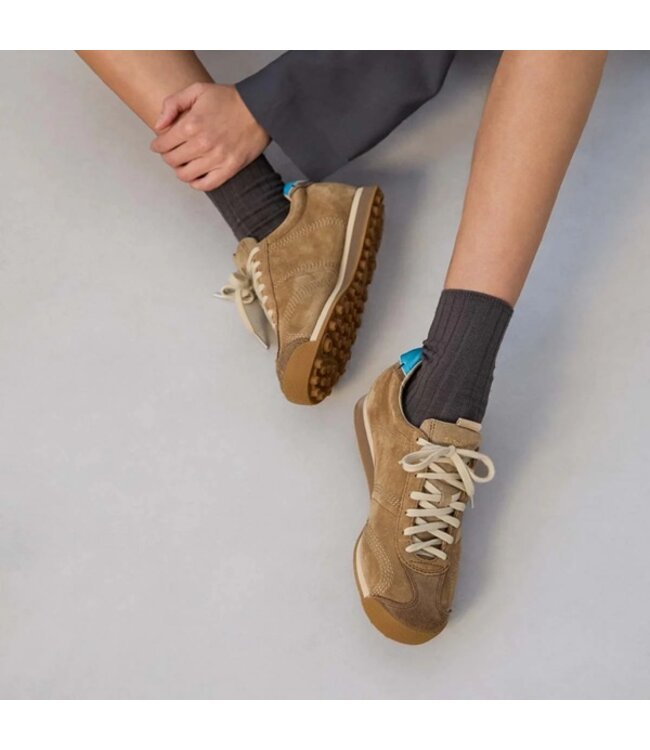 Satorisan Stardust Suède dames sneakers beige