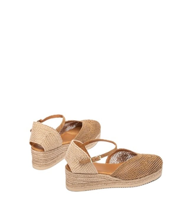 Unisa espadrilles made of brown embroidered fabric