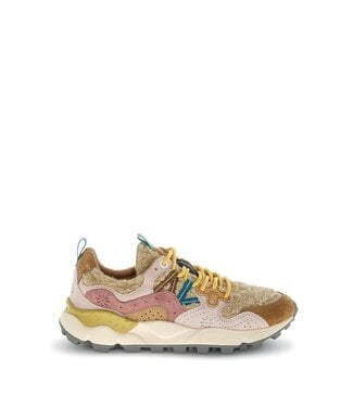 Flower Mountain Flower Mountain dames sneakers bruin, roze, beige teddy