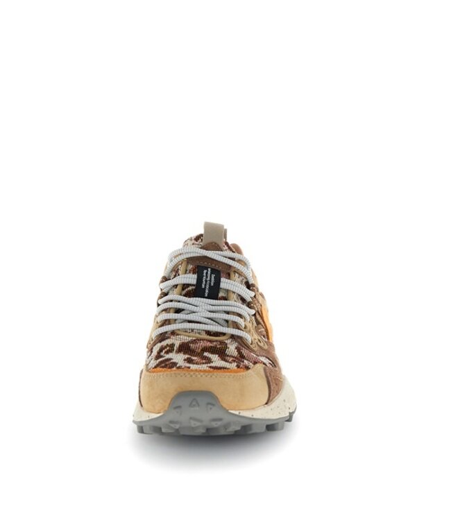 Flower Mountain dames sneakers bruin, beige leopard