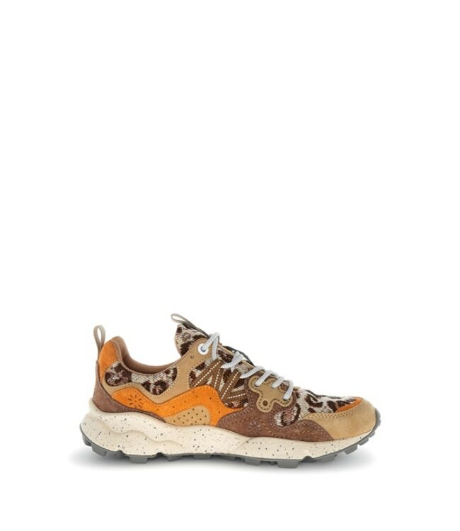 Flower Mountain dames sneakers bruin, beige leopard