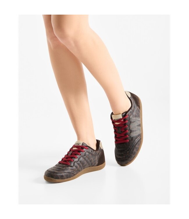 Woden Nanna dames sneakers dark leopard