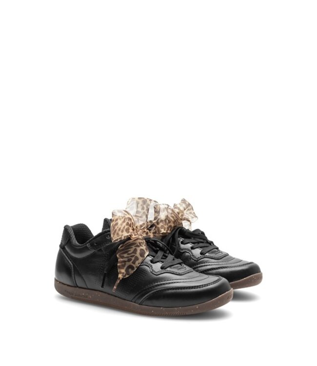 Woden Nanna dames sneakers zwart leer