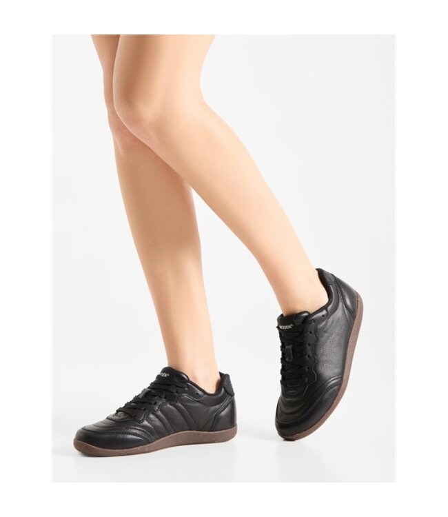 Woden Nanna dames sneakers zwart leer