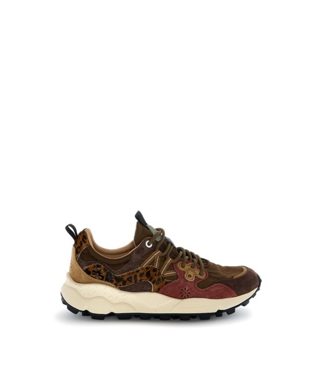 Flower Mountain women's sneakers brown, burgundy