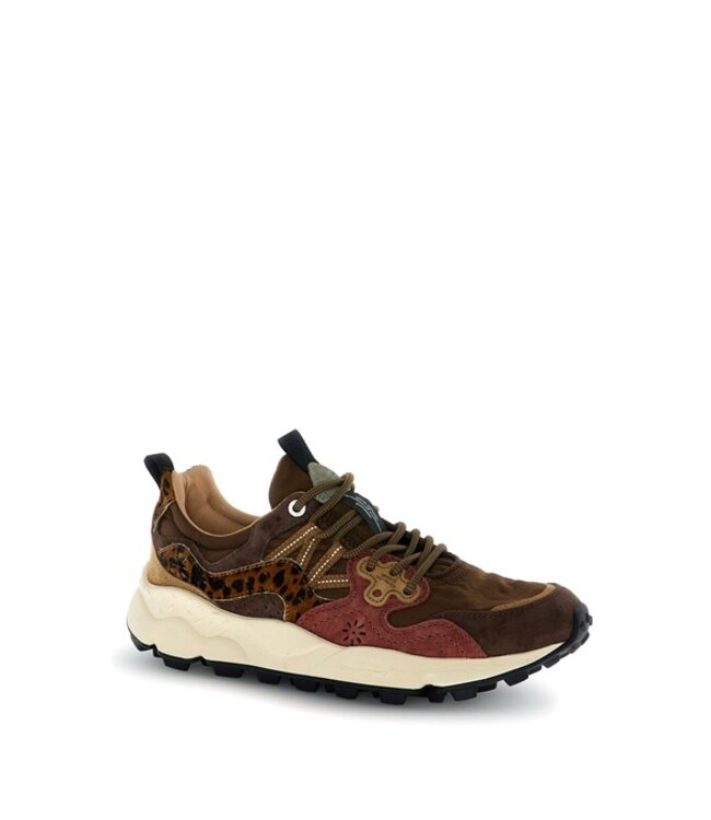 Flower Mountain women's sneakers brown, burgundy