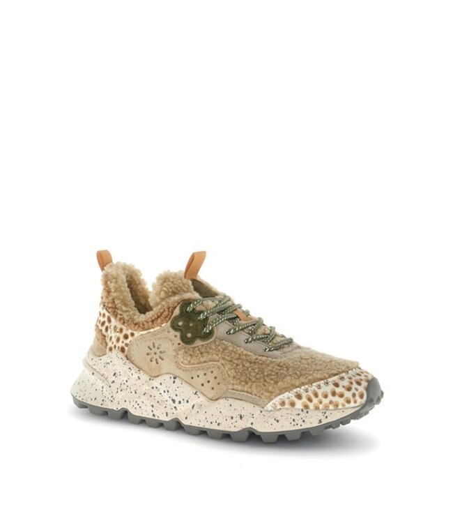 Flower Mountain women's sneakers beige teddy, suede