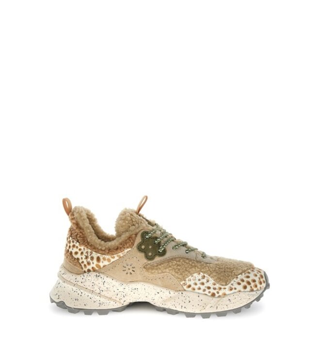 Flower Mountain women's sneakers beige teddy, suede