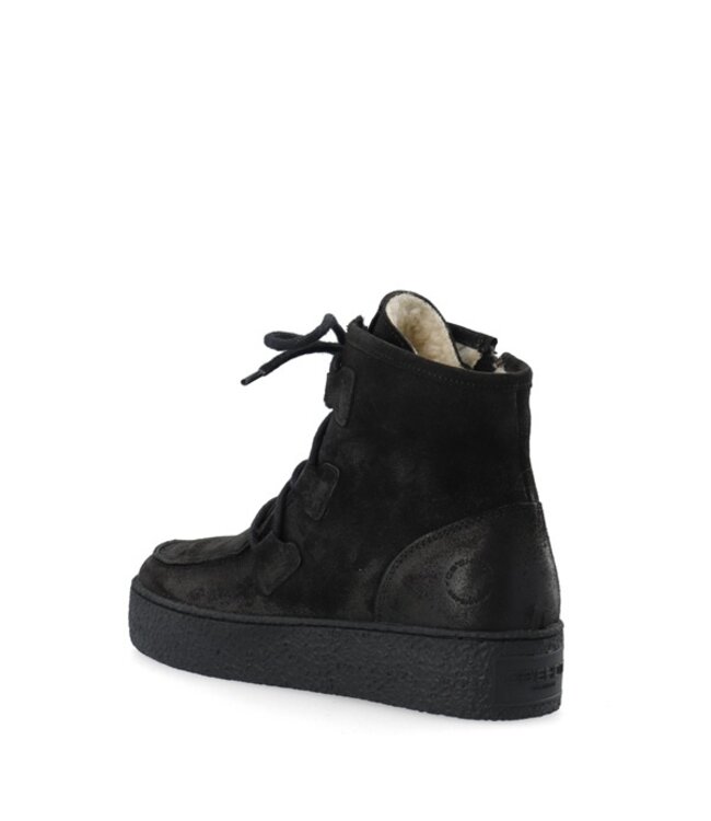 Ca Shott dames veterboots wollen voering zwart suède