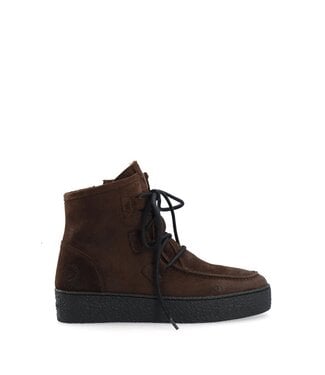 Ca Shott dames veterboots wollen voering bruin suède