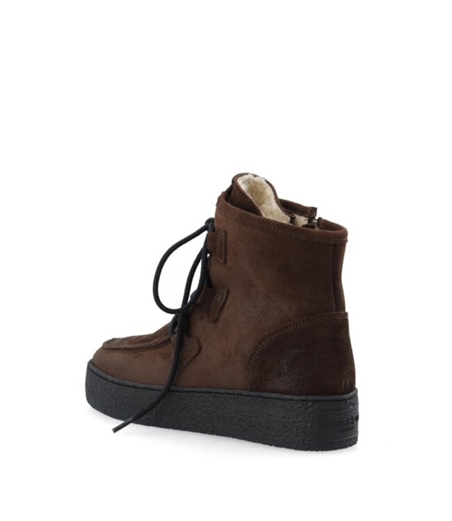 Ca Shott dames veterboots wollen voering bruin suède