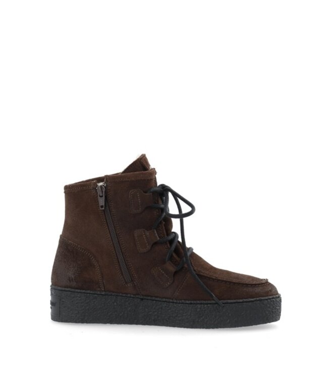 Ca Shott dames veterboots wollen voering bruin suède