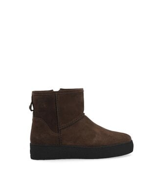 Ca Shott dames halfhoge boots wollen voering bruin suède