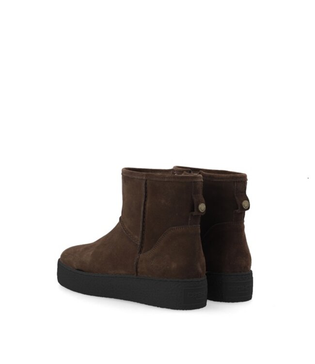 Ca Shott dames halfhoge boots wollen voering bruin suède
