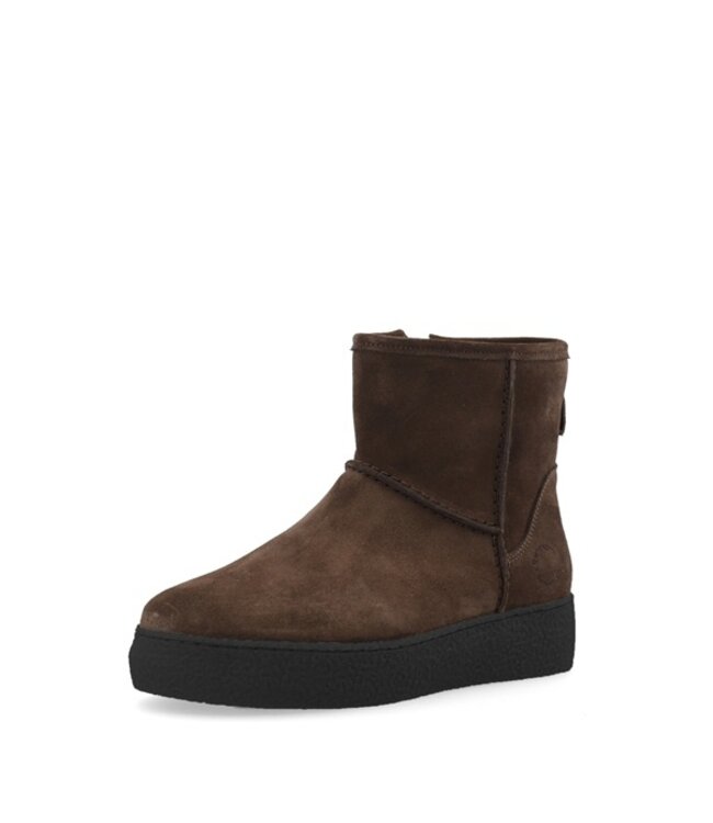 Ca Shott dames halfhoge boots wollen voering bruin suède