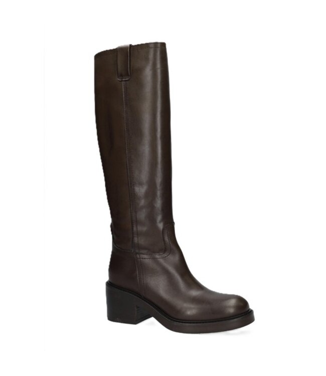 Julie Dee high boot dark brown leather