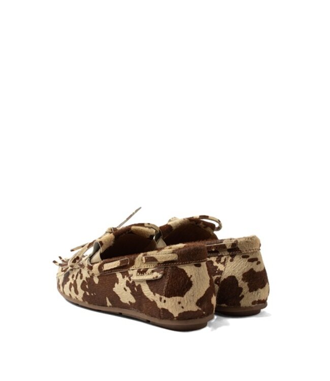 Lazamani hairy leather loafers with cow print