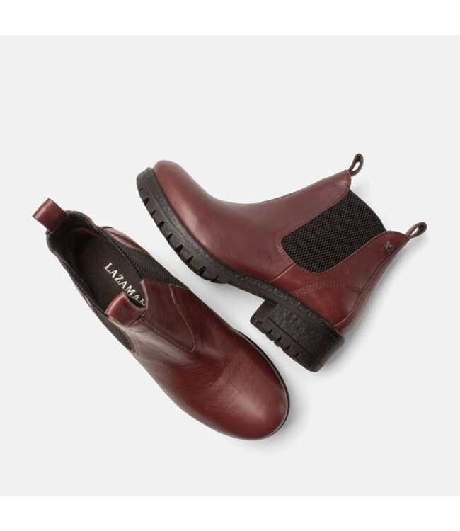 Lazamani women's Chelsea boots burgundy leather