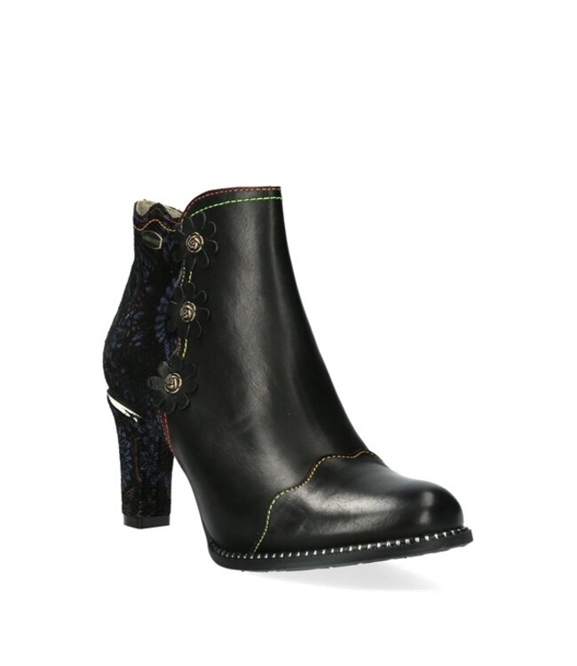 Laura Vita elegant ankle boot black leather/suede